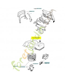 Capot cylindre 503931602. Pièce de rechange Husqvarna
