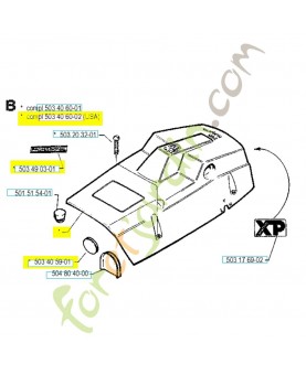 Capot cylindre 503406002. Pièce de rechange Husqvarna