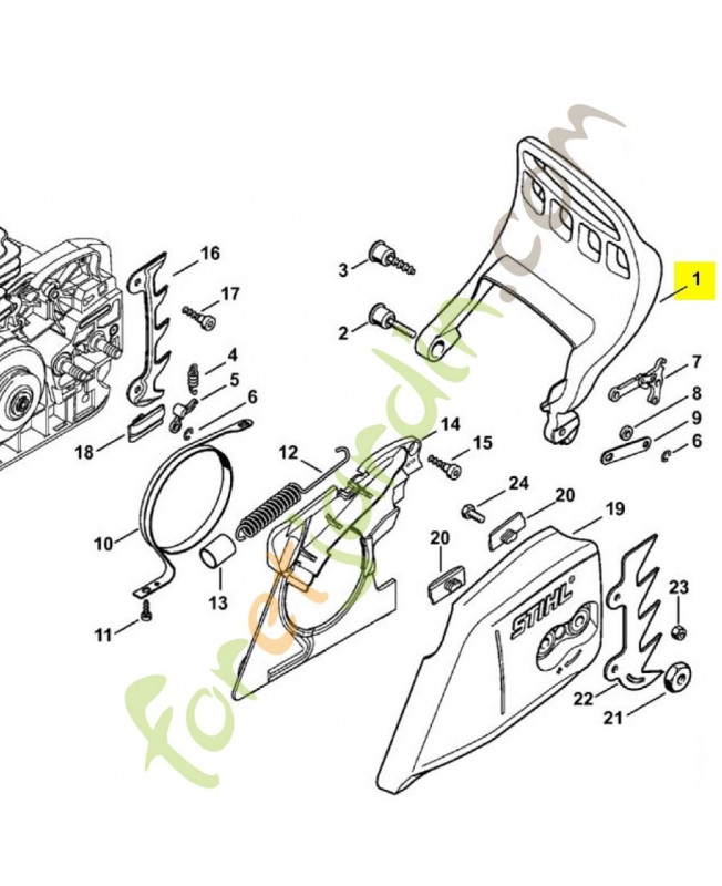 Protège-main 1140-792-9101. Pièce détachée Stihl