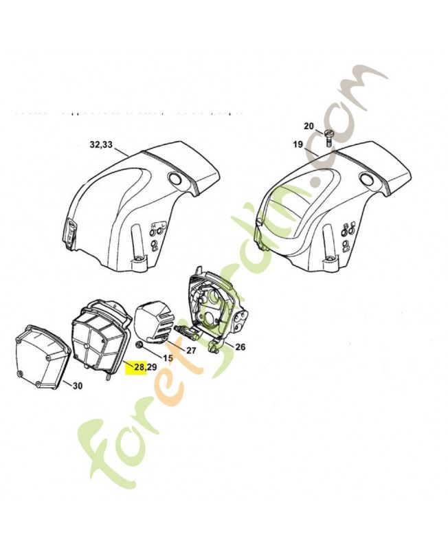 Filtre a air feutre 1140-140-4401. Pièce détachée Stihl / Vicking