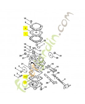 Jeu de pièces carburateur 1115-007-1060. Pièce détachée Stihl / Vicking