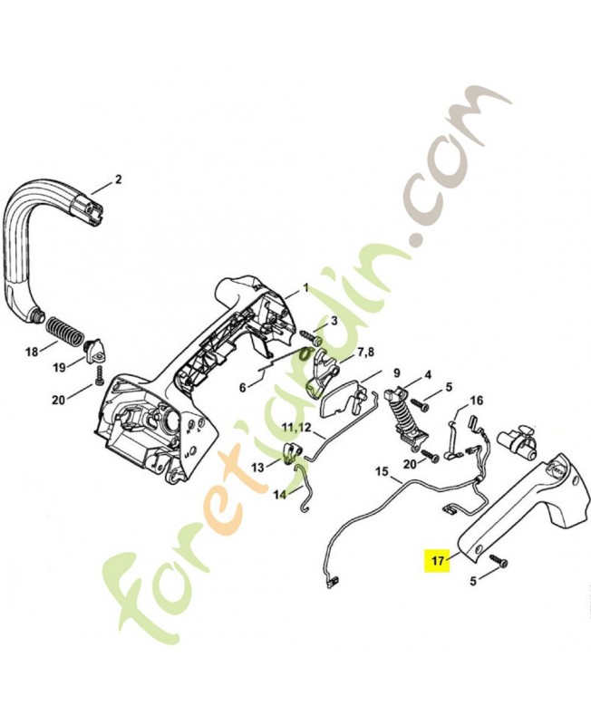  Monture de poignée 1146-791-0600. Pièce détachée Stihl / Vicking
