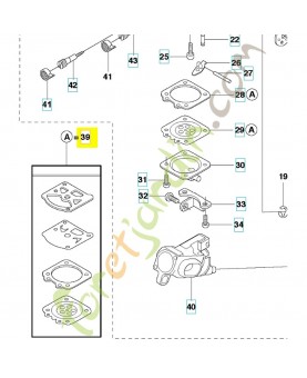 Kit membrane 527661601 et 522640201  . Pièce de rechange Husqvarna