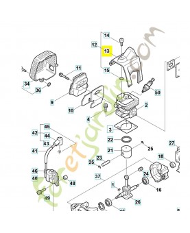 Capot de cylindre 544295302. Pièce de rechange Husqvarna