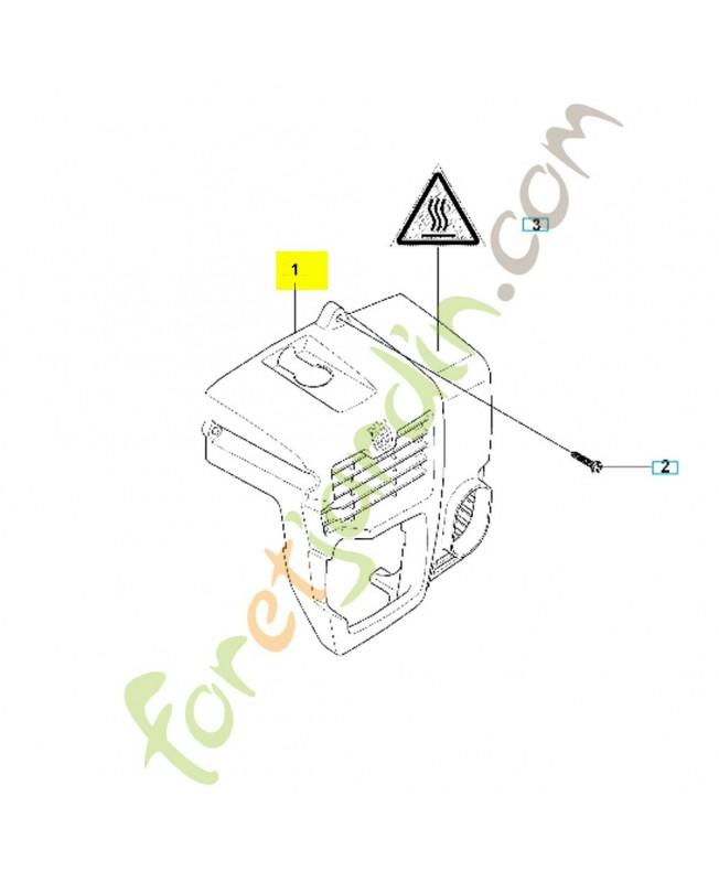 Capot de cylindre 502843001. Pièce de rechange Husqvarna