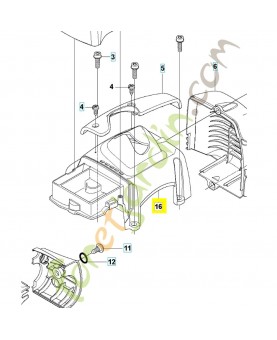 capot cylindre complet 505141802. Pièce de rechange Husqvarna