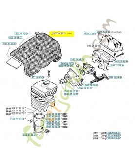 Capot cylindre 503520601. Pièce de rechange Husqvarna