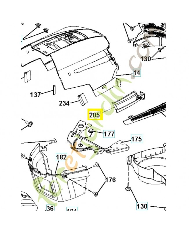 AILE ARRIÈRE 532411076. Pièce de rechange Husqvarna