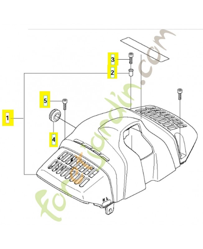 capot cylindre complet 544457302. Pièce de rechange Husqvarna
