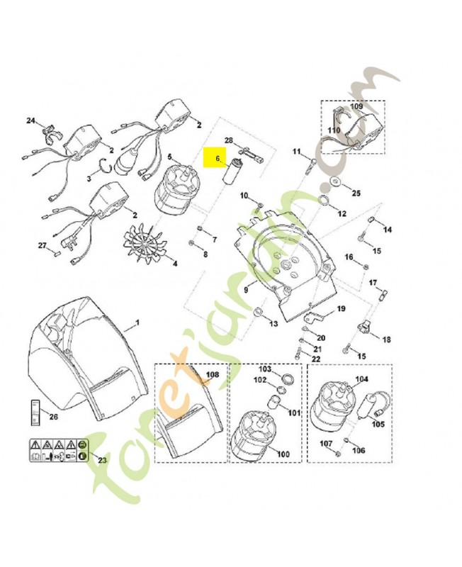 Condensateur 0000-605-1015. Pièce de rechange Sithl / Vicking