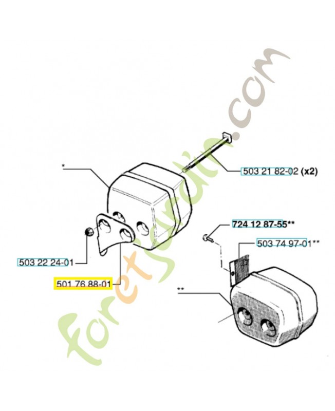 Support pot echappement 501768801 husqvarna