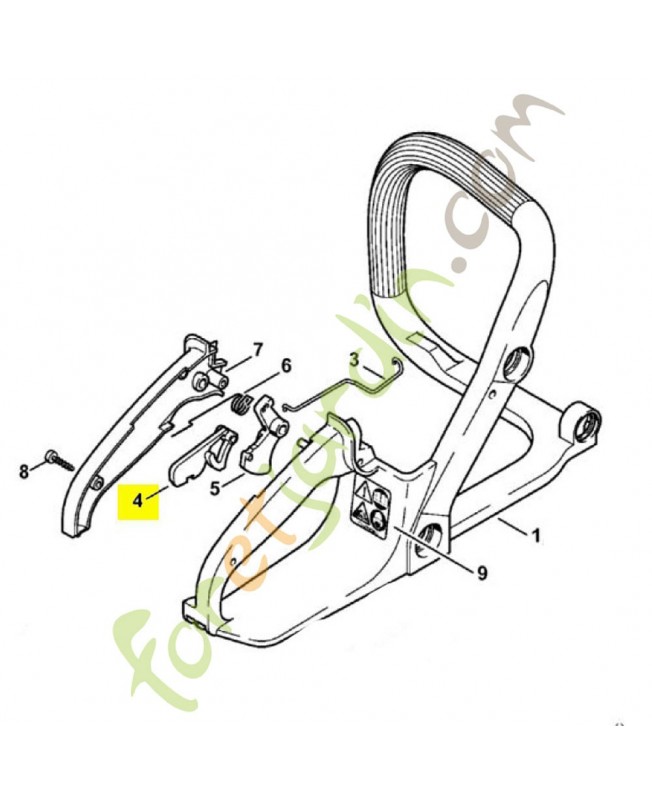Levier d’arrêt 1130-182-0800. Pièce détachée Stihl / Vicking