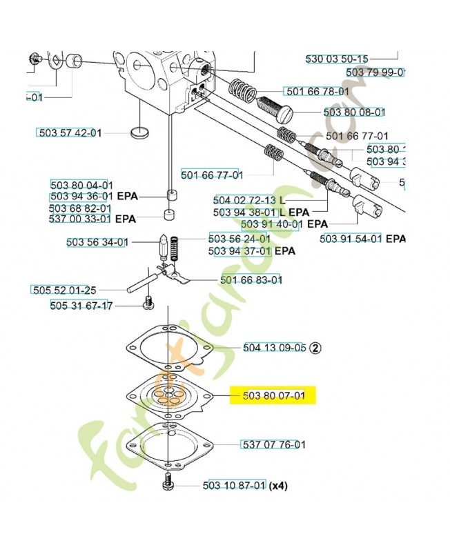 Membrane 503800701. Pièce de rechange Husqvarna