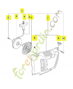 Lanceur complet 503628171. Pièce de rechange Husqvarna