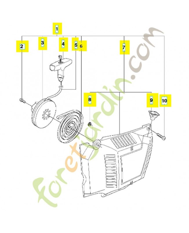 Lanceur complet 503628171. Pièce de rechange Husqvarna