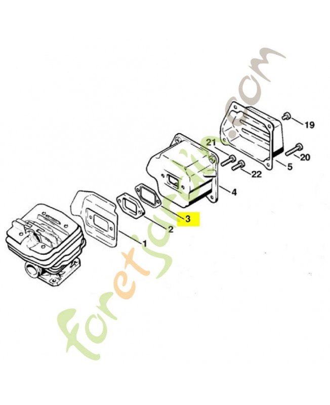 Joint échappement 1125-149-0601. Pièce détachée Stihl