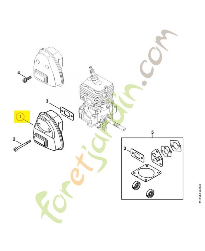 Silencieux fs 56 4144-140-0604. Pièce de rechange Sithl / Vicking
