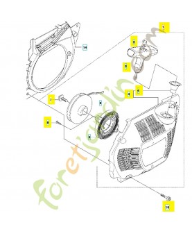 Lanceur complet pour 455-460 537284201. Pièce de rechange Husqvarna