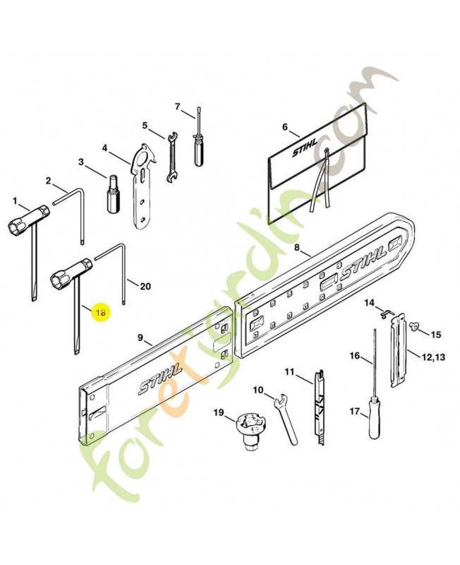 Cle multiple 17 x 21 1107-890-3400. Pièce détachée Stihl / Vicking Cle multiple 17 x 21 1107-890-3400. Pièce détachée Stihl / Vicking