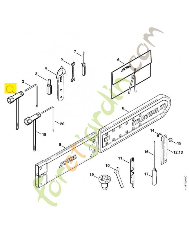 Cle multiple 17 x 19 1111-890-3400. Pièce détachée Stihl / Vicking