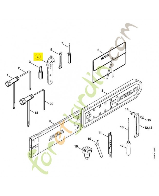 Cle 1111-893-1300. Pièce détachée Stihl / Vicking Cle 1111-893-1300. Pièce détachée Stihl / Vicking