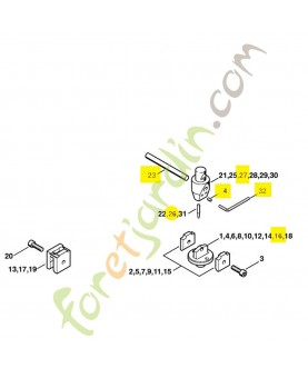 Tete chasse rivet 3/8 ng3 5804-750-7102. Pièce détachée Stihl / Vicking
