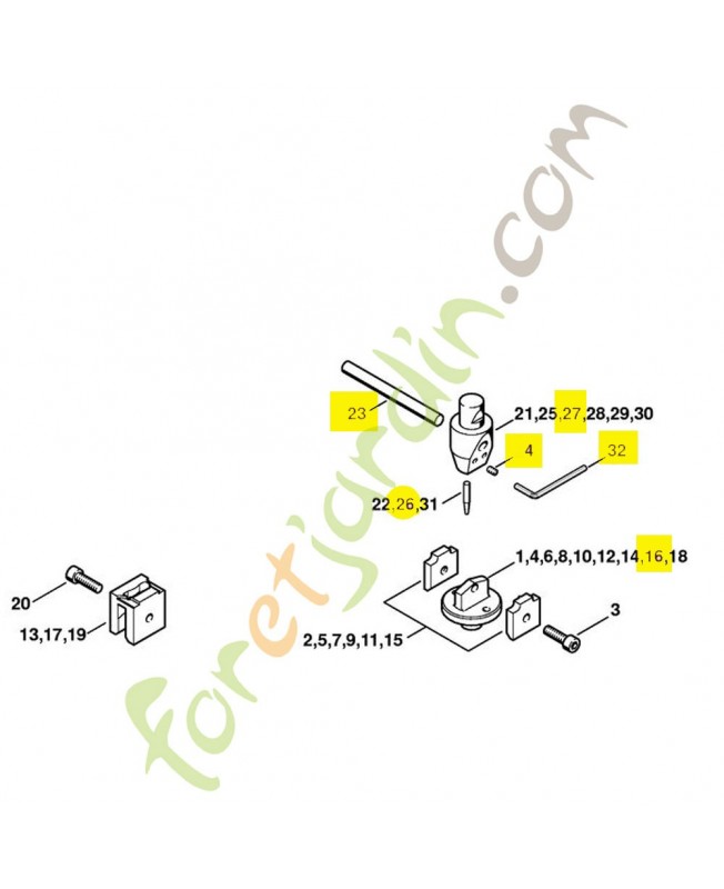 Tete chasse rivet 3/8 ng3 5804-750-7102. Pièce détachée Stihl / Vicking
