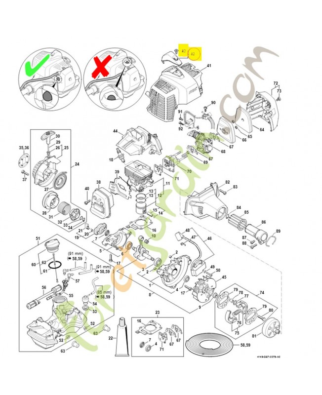Recouvrement 4149-080-0401. Pièce détachée Stihl / Vicking