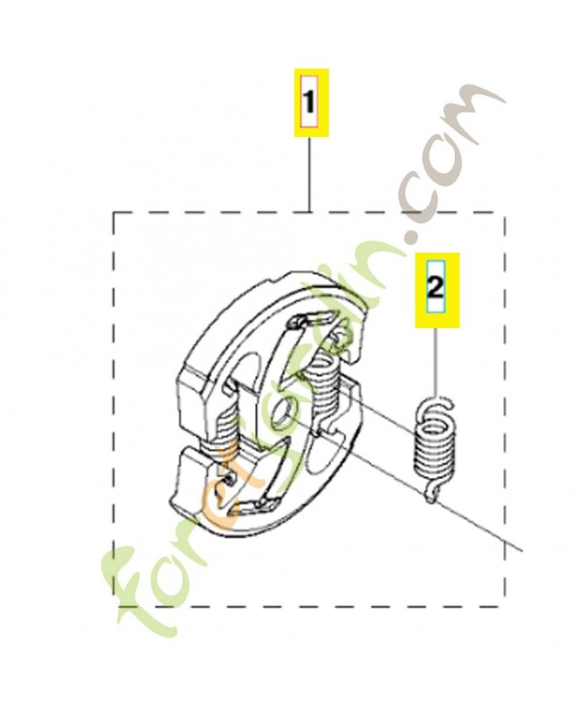 EMBRAYAGE COMPLET 586864001. Pièce de rechange Husqvarna référence 586864001