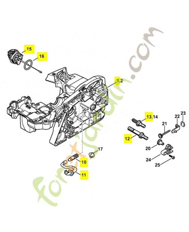 Carter moteur ms 391 1140-020-3004. Pièce détachée Stihl / Vicking