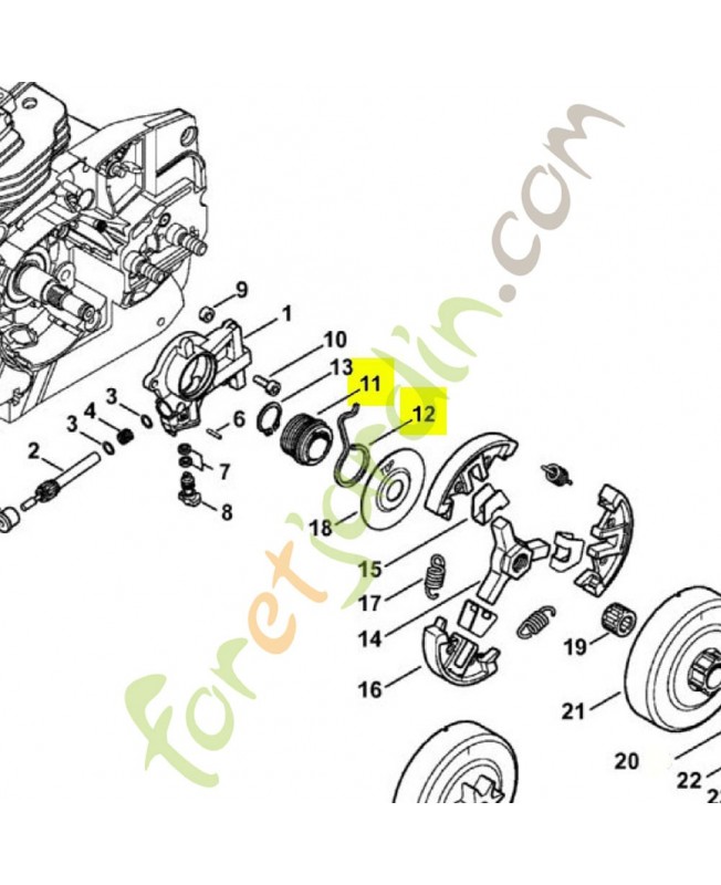 Vis sans fin 1144-640-7101. Pièce détachée Stihl 