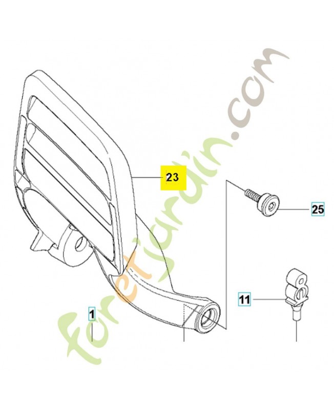 Protection contre les rebonds 544251501. Pièce de rechange Husqvarna référence 544251501