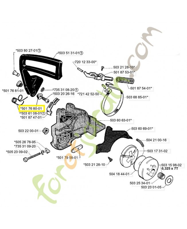 Bouchon 501768001. Pièce de rechange Husqvarna 