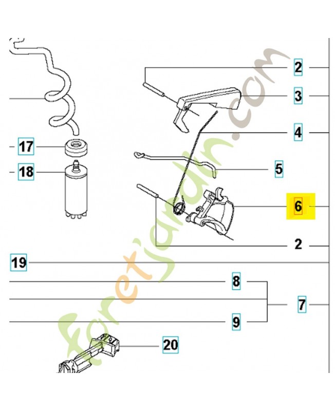 cable des gaz 588086201. Pièce détachée Husqvarna