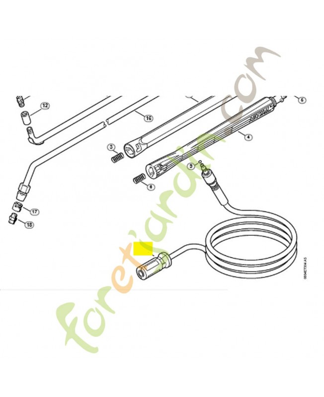 Flexible haute pression DN06 7 m 4910-500-0801. Pièce de rechange Sithl / Vicking