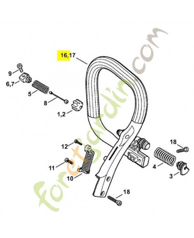 Poignée tubulaire Stihl Ref : 1141-790-1700