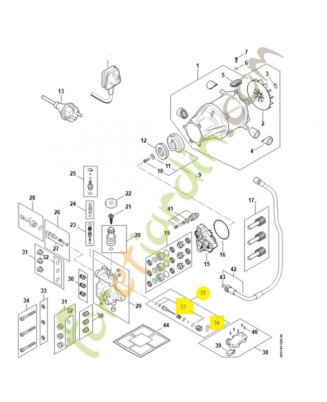 Piston distributeur RE01-510-0301. Pièce détachée Stihl / Vicking
