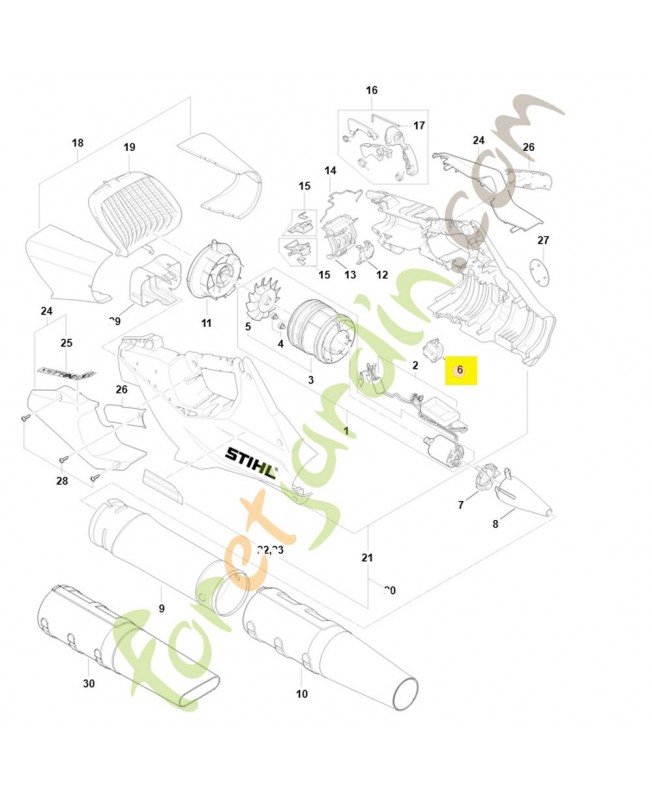Boîtier électrique BA02-430-1101. Pièce détachée Stihl / Vicking