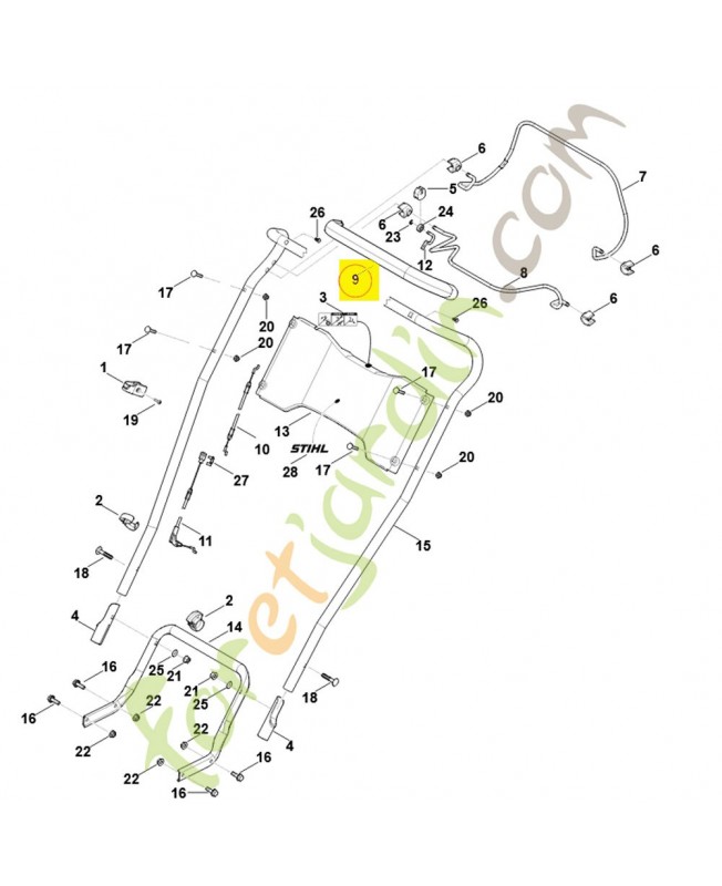 Poignée 6378-790-0501. Pièce détachée Stihl / Vicking
