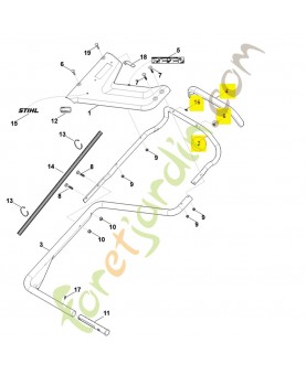Partie supérieur du guidon 6378-780-3090. Pièce détachée Stihl / Vicking
