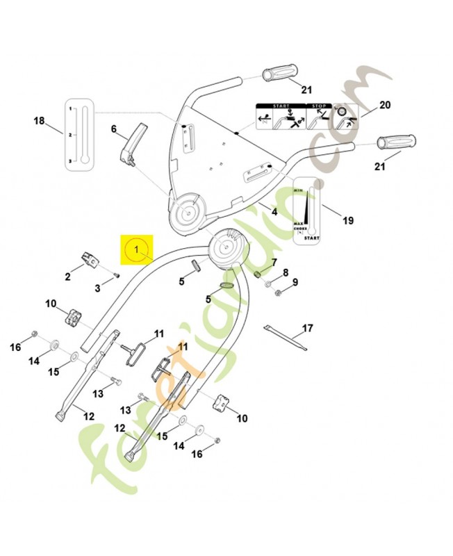 Partie centrale de guidon 6375-780-2900. Pièce de rechange Sithl / Vicking