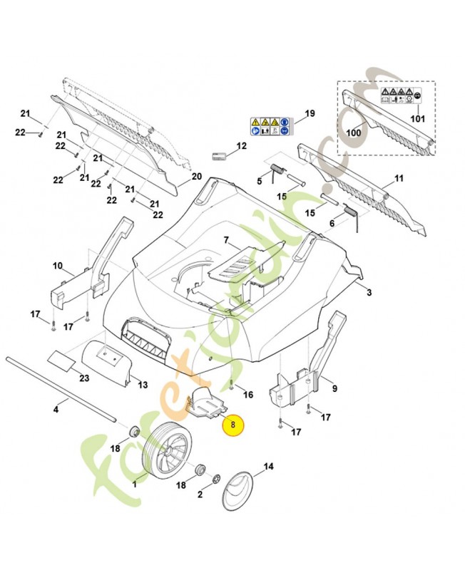 Recouvrement 6290-706-0710. Pièce de rechange Sithl / Vicking