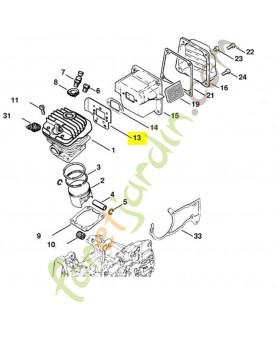 Tôle calorifuge 044 1128-141-3201. Pièce détachée Stihl 
