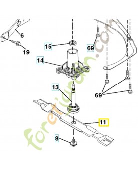 Lame standard 532138971. Pièce de rechange Husqvarna