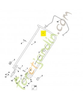Partie supérieure guidon 6350-763-5005. Pièce de rechange Sithl / Vicking