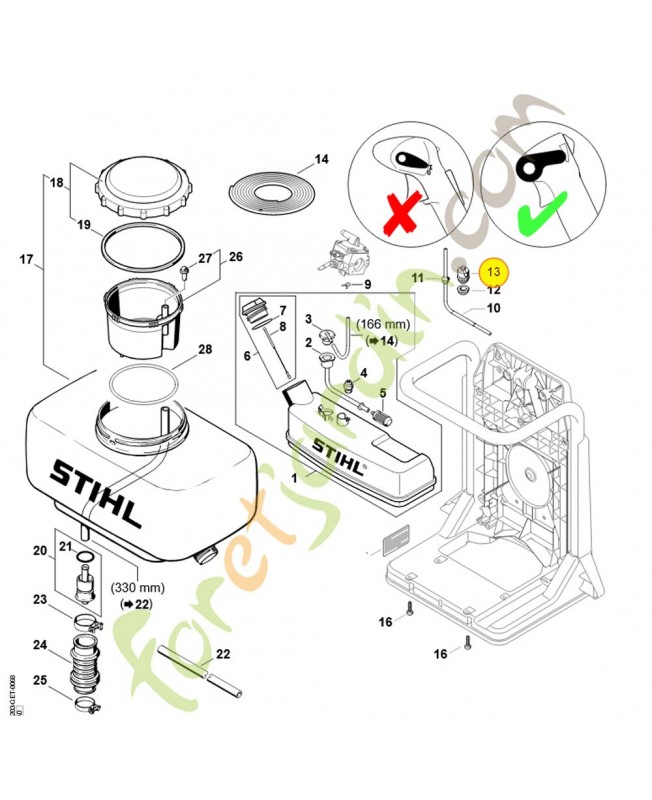 Aération du réservoir 4203-350-5801. Pièce de rechange Sithl