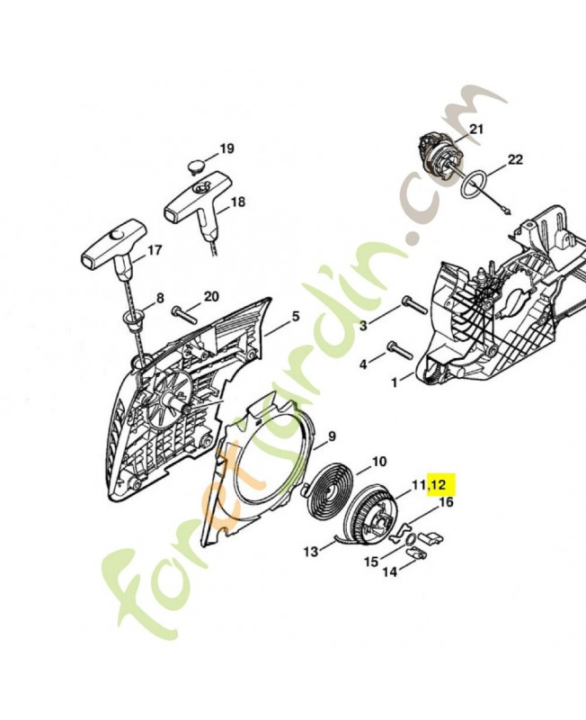 Poulie a câble 1133-195-0400. Pièce détachée Stihl / Vicking