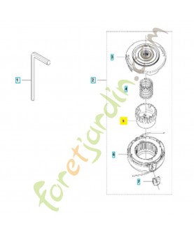 Bouton 577049301. Pièce de rechange Husqvarna