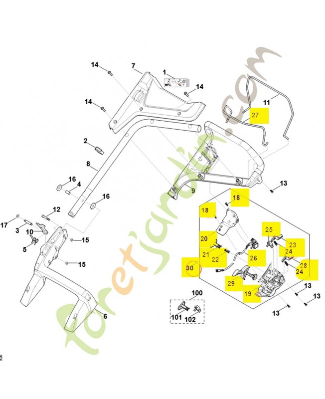 Boîtier électrique 6338-430-1109. Pièce détachée Stihl / Vicking
