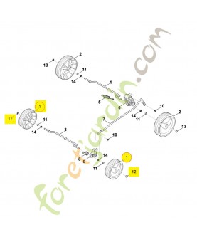 Roue Stihl réf 6311-700-0490 et 6311-700-0401- Pièce détachée Stihl / Vicking